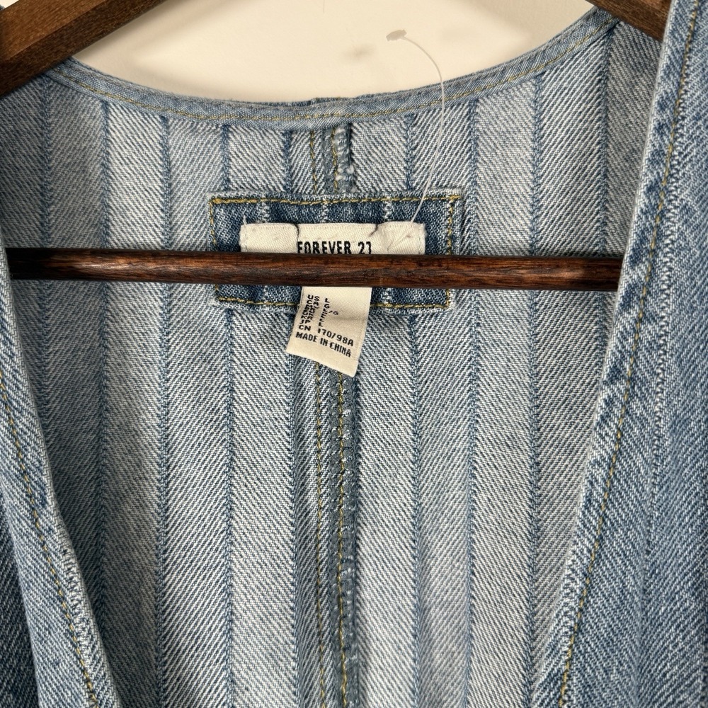 Forever 21 Tank Dress Denim Short Medium Wash Size Large - Picture 4 of 5